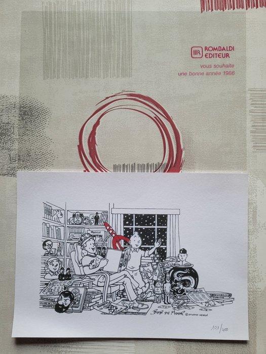 Tintin - 1 Ex-libris + cello - Rombaldi - 1986, Boeken, Stripverhalen