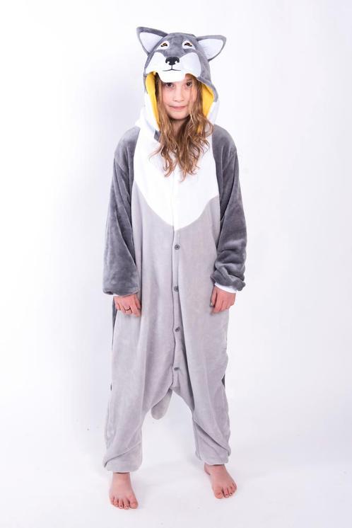 Onesie Grijze Wolf Pakje 98-104 Wolvenpak Kostuum Grijs Husk, Kinderen en Baby's, Carnavalskleding en Verkleedspullen, Nieuw, Ophalen of Verzenden