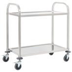 vidaXL Keukentrolley 2-laags 95x45x83,5 cm roestvrij staal, Verzenden, Nieuw