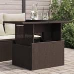 vidaXL Tuintafel met glazen blad 100x55x73 cm poly rattan, Tuin en Terras, Tuintafels, Verzenden, Nieuw
