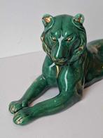Saint Clement - Beeld, liggende tijger - 37 cm - Aardewerk -, Antiek en Kunst