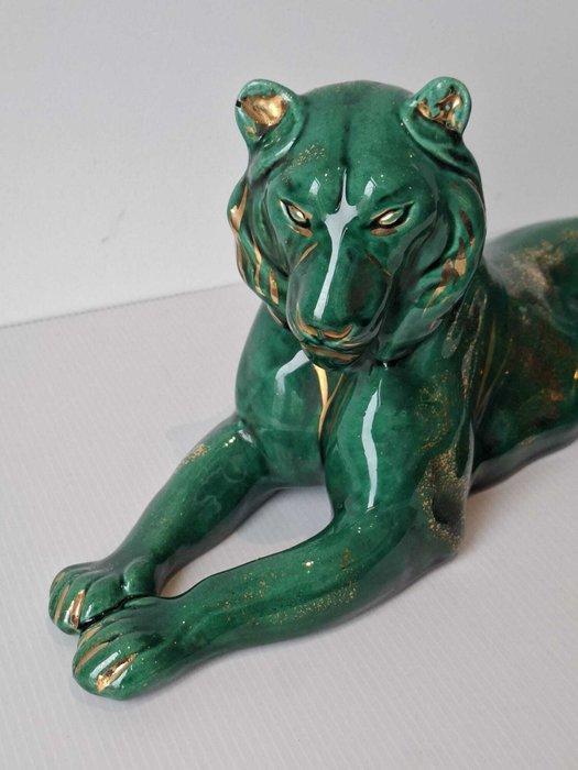 Saint Clement - Beeld, liggende tijger - 37 cm - Aardewerk -, Antiek en Kunst, Antiek | Glaswerk en Kristal