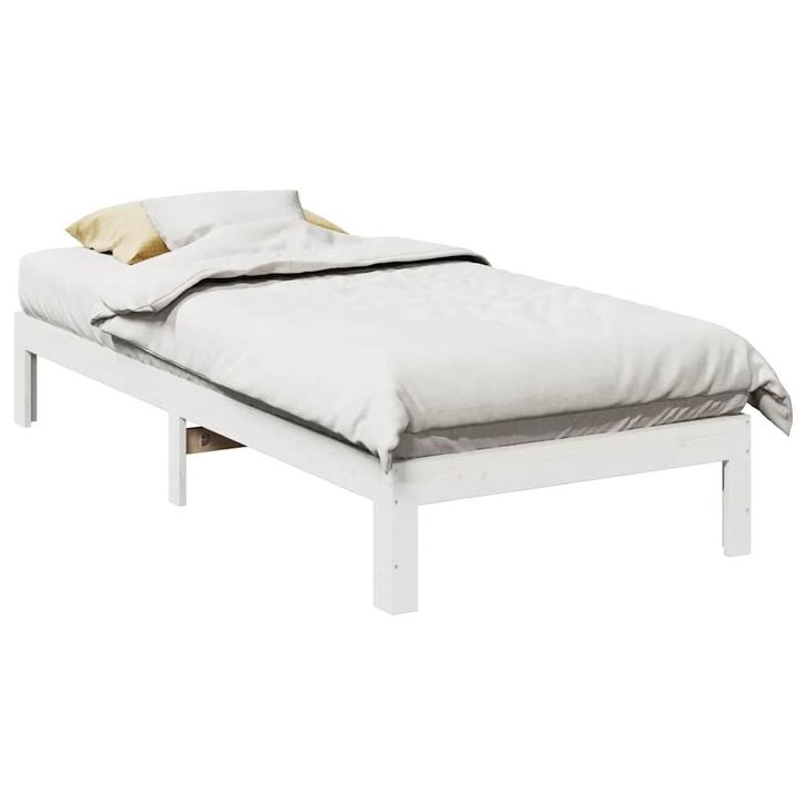 vidaXL Bedframe zonder matras massief grenenhout wit 90x200, Huis en Inrichting, Slaapkamer | Bedden, Nieuw, Verzenden