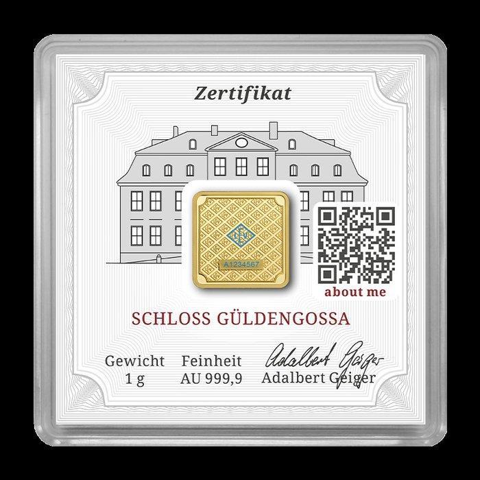 1 gram - Goud .999 - Geiger Edelmetalle, Germany - Verzegeld, Postzegels en Munten, Edelmetalen en Baren