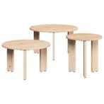 vidaXL Salontafel 3 pcs Naturel Massief grenenhout, Verzenden, Nieuw