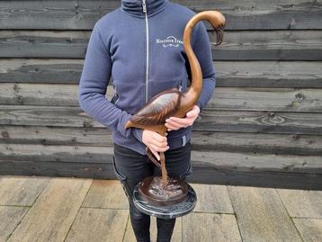 Statue, XL Bronze Flamingo - 27 cm - Bronze
