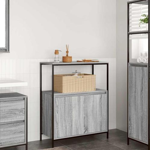 vidaXL Badkamermeubel met planken 76,5x35x95 cm grijs Sonoma, Huis en Inrichting, Tafels | Kaptafels, Nieuw, Verzenden