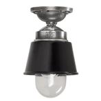 Plafondlampen Plafondlamp Kostas zwart aluminium E27 binnen, Huis en Inrichting, Lampen | Plafondlampen, Nieuw, Verzenden