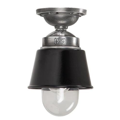 Plafondlampen Plafondlamp Kostas zwart aluminium E27 binnen, Huis en Inrichting, Lampen | Plafondlampen, Verzenden