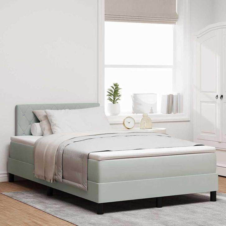 vidaXL Boxspring bed met matras Lichtgrijs 120 x 190 cm, Maison & Meubles, Chambre à coucher | Lits, Envoi