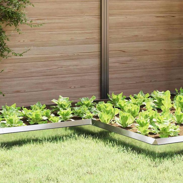 vidaXL Slakkenhekje 4 pcs Zilver 10 x 10 x 25 cm Gegevens, Tuin en Terras, Bielzen en Borduren, Nieuw, Verzenden