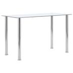 vidaXL Eettafel 120x60x75 cm gehard glas transparant, Huis en Inrichting, Verzenden, Nieuw