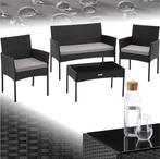 2dekans | tectake® - Wicker tuinset Palese - Zitgroep voor 4, Tuin en Terras, Ophalen of Verzenden, Nieuw