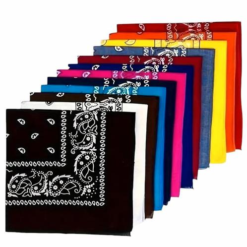 Fako Fashion® - Bandana Set - Paisley Bandanas - 12 Stuks, Kleding | Heren, Mutsen, Sjaals en Handschoenen, Verzenden