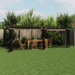 vidaXL Prieel met zijwanden van gaas 6x3 m staal taupe, Verzenden, Nieuw