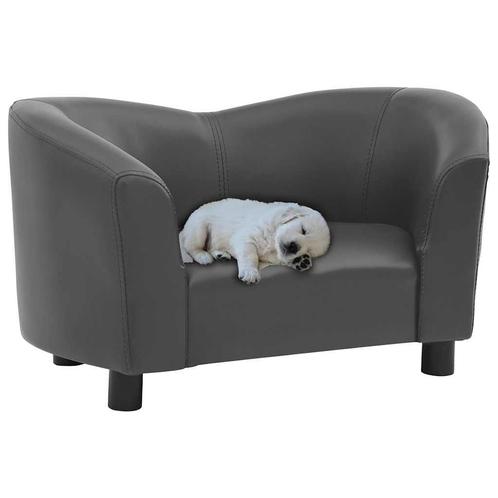 vidaXL Hondenbank 67x41x39 cm kunstleer grijs, Dieren en Toebehoren, Honden-accessoires, Nieuw, Verzenden