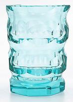 Moser Art Deco Turquoise Faceted Crystal Glass Vase 1920 -, Antiek en Kunst