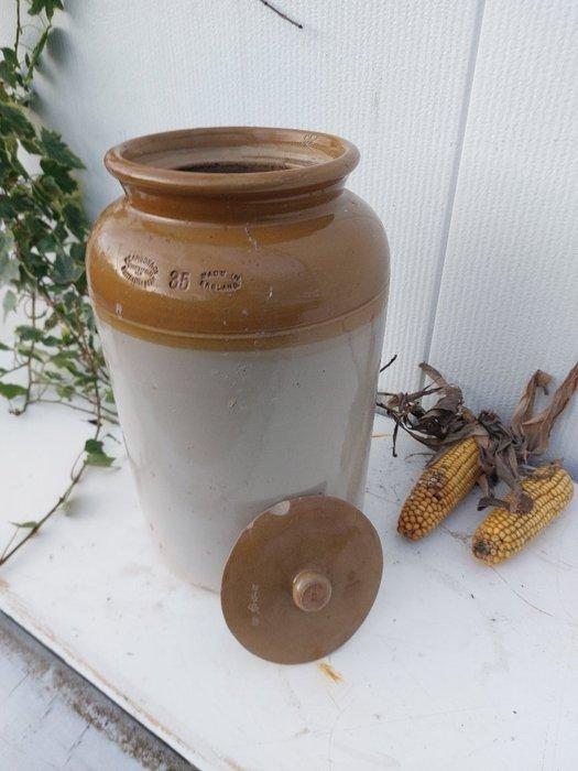 Kom - witte klei - zware kruik planten, Antiek en Kunst, Curiosa en Brocante