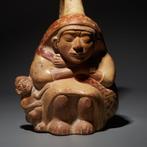 Moche, Peru Terracotta Slapende moeder. Huaco-kwaliteit van