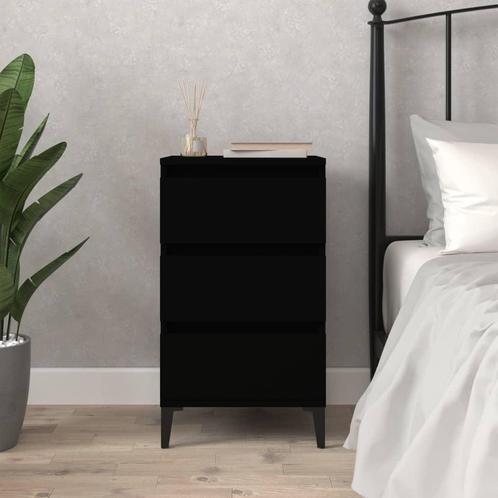 vidaXL Nachtkastje 40x35x70 cm bewerkt hout zwart, Huis en Inrichting, Slaapkamer | Nachtkastjes, Nieuw, Verzenden