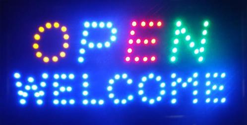 OPEN welkom lamp LED verlichting reclame bord lichtbak #A, Huis en Inrichting, Lampen | Overige, Nieuw, Verzenden