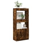 vidaXL Hoge kast 63x33x140 cm bewerkt hout gerookt, Huis en Inrichting, Verzenden, Nieuw