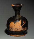 Oud-Grieks Aardewerk Lekythos met het hoofd van Hermes., Verzamelen