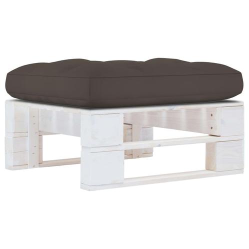vidaXL Tuinhocker pallet geïmpregneerd grenenhout wit, Tuin en Terras, Tuinsets en Loungesets, Nieuw, Verzenden