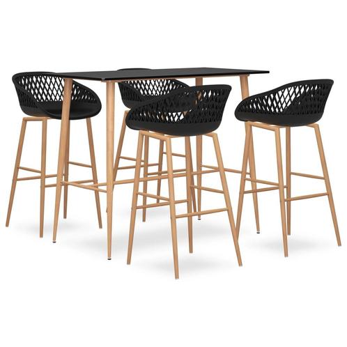 vidaXL 5-delige Barset zwart, Huis en Inrichting, Complete eetkamers, Nieuw, Verzenden