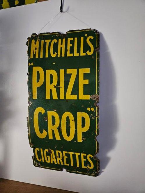 Emaillebord Mitchells Prize Crop Cigarettes - Enseigne en, Antiek en Kunst, Antiek | Wandborden en Tegels
