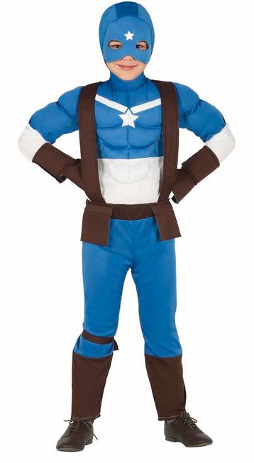 Superheld Kostuum Kind Blauw Wit, Kinderen en Baby's, Verzenden, Nieuw