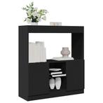 vidaXL Hoge kast 92x33x100 cm bewerkt hout zwart, Huis en Inrichting, Verzenden, Nieuw