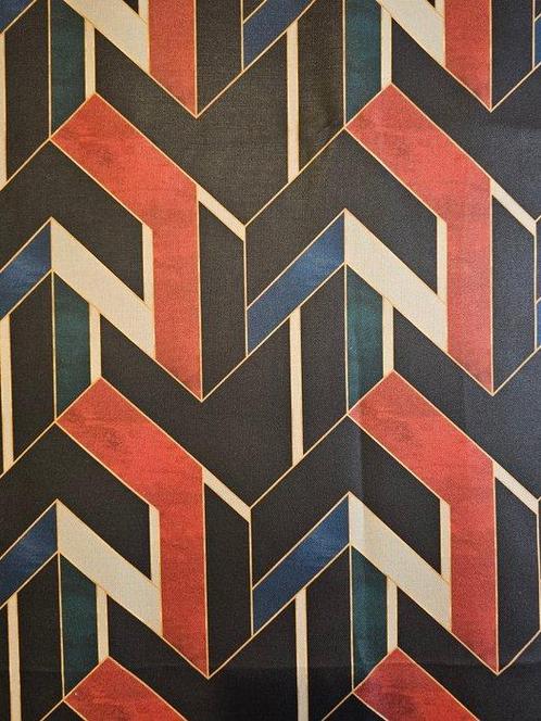 Art Deco originele Mid Century stof -300x280cm- geometrisch, Antiek en Kunst, Antiek | Tapijten, Tafelkleden en Textiel