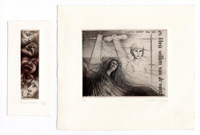 Roel Slabbinck - 10 Ex libris - Ex libris, Antiek en Kunst, Antiek | Boeken en Manuscripten