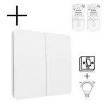 Slimme Draadloze Wandschakelaar | Wit | RF 433Mhz | 2 knoppe, Maison & Meubles, Verzenden