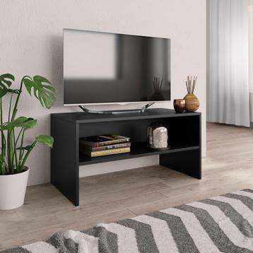 vidaXL Tv-meubel 80x40x40 cm bewerkt hout zwart, Huis en Inrichting, Kasten |Televisiemeubels, Verzenden, Nieuw