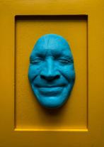 gregos - Lot of 4 frames-blue light moods on yellow, Antiek en Kunst