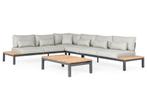Suns Enzo hoekbank XL soft grey teak SALE |, Tuin en Terras, Nieuw