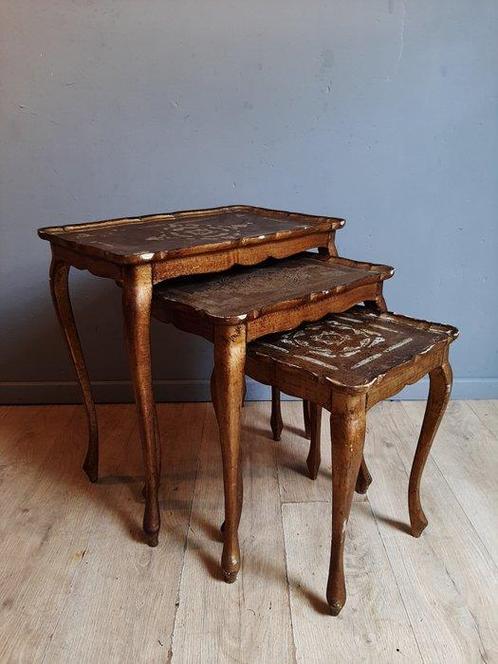 Set bijzettafels - Hout - Nesting Tables - Set 3x, Antiek en Kunst, Curiosa en Brocante
