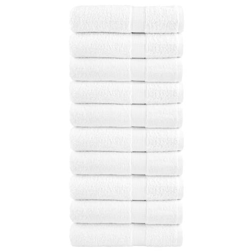 vidaXL Badhanddoeken SOLUND 10 st 600 g/m² 70x140 cm wit, Maison & Meubles, Salle de bain | Linge de bain & Accessoires, Envoi