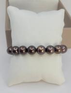 Armband 9x10,5mm chocolade Tahitiaanse parels, Nieuw