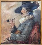 János Várnay (1865–1917) - Ritratto di gentiluomo con pipa, Antiek en Kunst