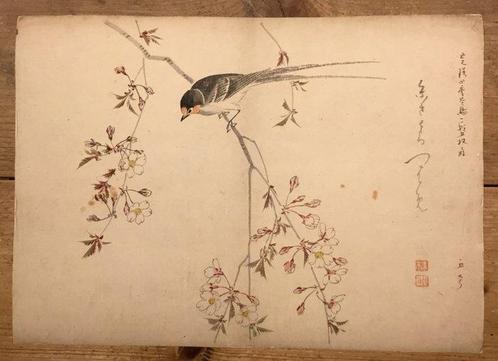 Afbeelding van een zwaluw op een tak - Nishiyama Kanei, Antiek en Kunst, Antiek | Overige Antiek