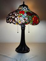 XXL Tiffany stijl tafellamp PEACOCK ROSE GARDEN lamp met 2