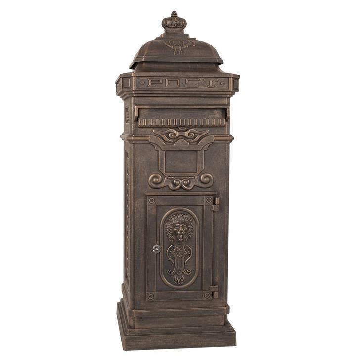 Brievenbussen aluminium Kolombrievenbus XL Bronze - Engelse, Tuin en Terras, Brievenbussen, Verzenden