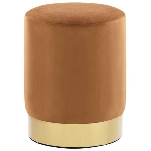 vidaXL Kruk fluweel bruin en goudkleurig, Huis en Inrichting, Stoelen, Nieuw, Verzenden