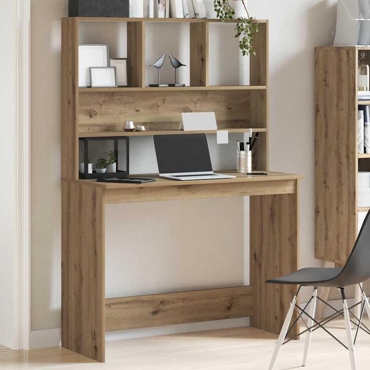 vidaXL Bureau met schappen 102x45x148 cm bewerkt hout, Huis en Inrichting, Bureaus, Nieuw, Verzenden