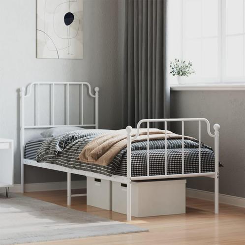 vidaXL Bedframe met hoofd- en voeteneinde metaal wit 80x200, Huis en Inrichting, Slaapkamer | Bedden, Nieuw, Verzenden