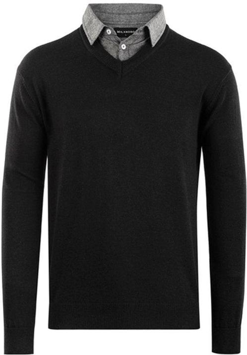 Tweedekans | Milanoro - Herenpullover met overhemdkraag -, Kleding | Heren, Overhemden, Ophalen of Verzenden