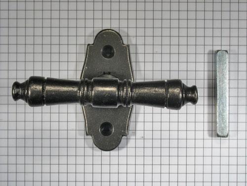 Raamkruk T ijzer blank, Doe-het-zelf en Bouw, Hang- en Sluitwerk, Klink of Kruk, Nieuw, Overige materialen